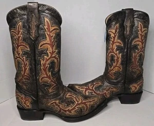 Größe 8 Herren Corral Schwarz/Rot Einlage & Stickerei Western Cowboystiefel C3883 - Bild 1 von 8