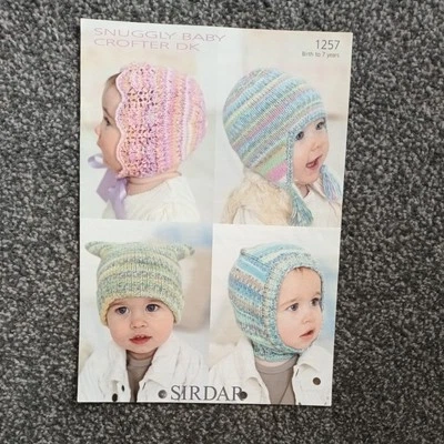 Baby/childs Hats DK Knitting Pattern, Birth To 7 Years PHOTOCOPY PATTERN - Image 1 of 2