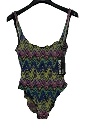 MISSONI mare Multicolor Camouflage Zigzag SZ 42 Women’s Swimwear NWT - Image 1 of 4