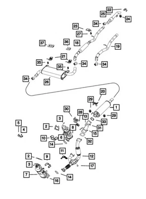 Convertidor catalítico Mopar genuino 68508659AA Foto 1 de 4