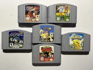 Lote de juegos Nintendo 64 N64 ¡Paquete🔥Auténtico! Glover Jet Force Pikachu Paperboy - Imagen 1 de 3