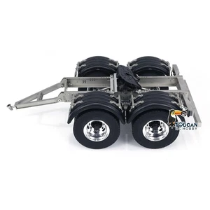 1:14 Metal 2Axle Trailer with Fifth-wheel Traction for LESU RC Tractor Truck Car - Picture 1 of 12