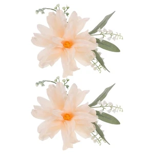  2pcs Cute Curtain Tiebacks: Clip-On Flower Curtain Holders With Metal Buckle - - Picture 1 of 19