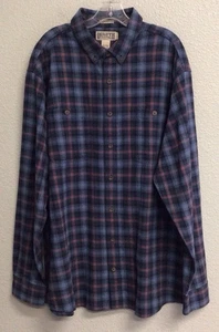 Duluth Trading Untucked Long Sleeve Flannel Shirt Blue Plaid Mens Sz XL Tall NEW - Picture 1 of 10