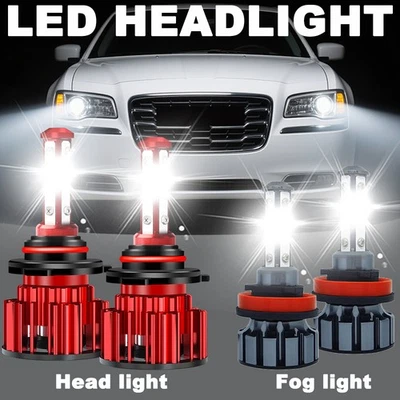 Combo bombillas 6000k blanco para Chrysler 300 faros LED 2011-2015 alto/bajo+niebla Foto 1 de 4