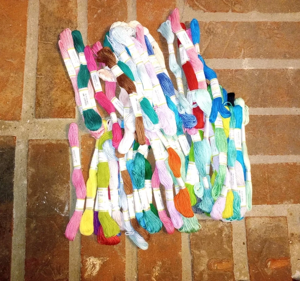 Embroidery Floss Bundle 62 Assorted Colors Mira Handcraft 8.0 MM 8.75 Yards Each - Image 1 of 1