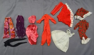 Barbie Doll Clothes LOT VTG 60s 70s Fringe Vest Flare Pants Jumpsuit Date Dress - Picture 1 of 14