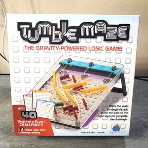 Tumble Maze Gravity Logic Game New Blue Orange 40 Challenge Sheets Family Puzzle - Picture 1 of 12