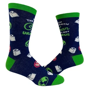 Calcetines para hombre Keep The Earth Clean It's Not Uranus divertidos inodoro espacio humor - Imagen 1 de 9