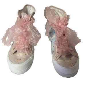 LOVESHACKFANCY X SUPERGA FLORAL HIGHTOP SNEAKERS SIZE US 6 1/2 EU 37 - Picture 1 of 6