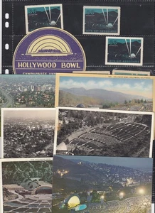 Etiqueta vintage de Hollywood Bowl, 5 estampillas de póster, 6 postales - #8064 - Imagen 1 de 15