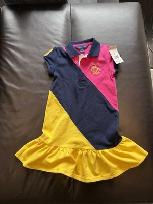 Polo Ralph Lauren Polo Camisa Vestido Niñas Color Bloqueado Activo Rosa Multi Talla 5 Foto 1 de 4
