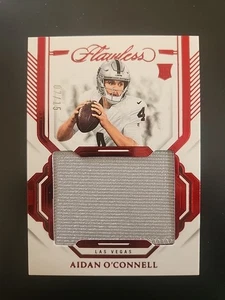 Tarjeta de novato Panini Flawless Aidan O'Connell RC 2023 1 color parche #/15 Raiders - Imagen 1 de 6