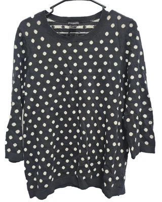 Suéter para mujer Ann Taylor XL 3/4 negro manga a lunares pulóver informal peppy Foto 1 de 4