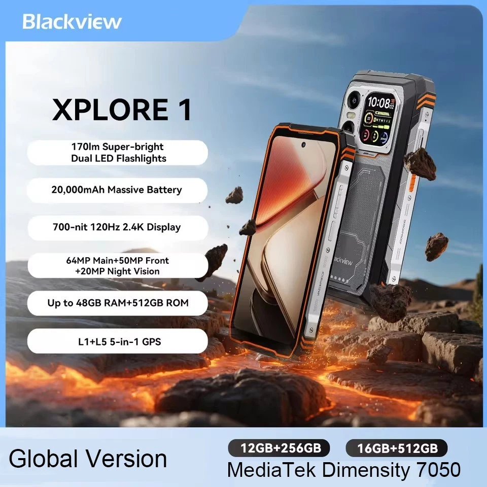 Blackview XPLORE 1 5G telefono robusto 6,78"" 2,4K display 48 GB + 512 GB 20000 mAh 64 MP
