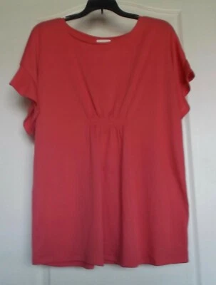 A:GLOW CAP SLEEVE PINK MATERNITY TOP - SIZE LARGE - NWT - Image 1 of 4