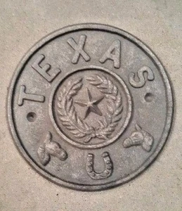 Texas Sign Plaque made of raw cast iron metal - Picture 1 of 3
