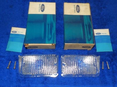 1971 1972 Ford Custom Galaxie 500 LTD Brougham NOS L + R ПЕРЕДНИЕ ПАРКОВОЧНЫЕ ЛАМПЫ ЛИНЗЫ - Изображение 1 из 4