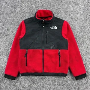 The North Face Denali Jacket Youth XS Red Black Fleece Full Zip Pockets Retro - Picture 1 of 7