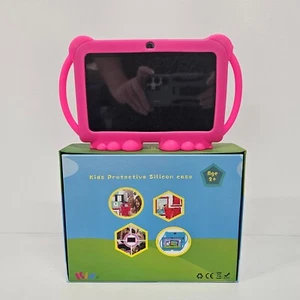 Kids Tablet 7" Android 32GB Q88 Bundle - Pink Case w/ Feet - Picture 1 of 5