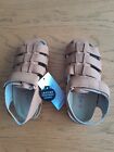 Kids Tan Riptape Sandals Size 9 Small From Marks And Spencer BNWT