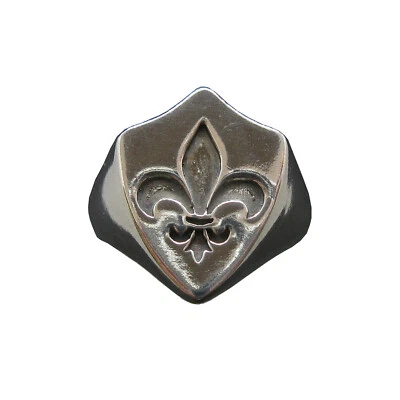 Sterling Silver Men Signet Ring Fleur De Lys Solid Genuine Hallmarked 925 - Image 1 of 4