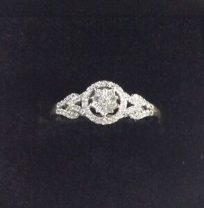 Enchanted Disney 1/4 ct. Diamond Tinker Bell Promise Ring 14K WG/YG - Size 10.5