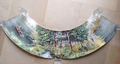 Projet d'abat jour École Française fin 19° déb 20° Aquarelle Scènes romantiques - Photo 1/4