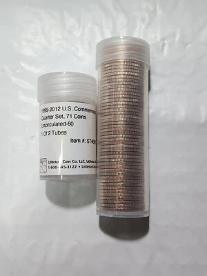 Uncirculated 1999-2012 U.S. Commemorative Quarter Set, 71 Coins Littleton  - Image 1 of 4