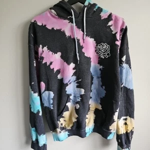 OBEY Tie-Dye Size Medium Hooded Sweatshirt With Roses On Front and Back - Picture 1 of 10