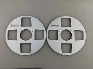 1 Pair Pro 10.5" Silver 1/4" TECHNICS Tape Reel For Reels To Reel Tape Recorders - Picture 1 of 4