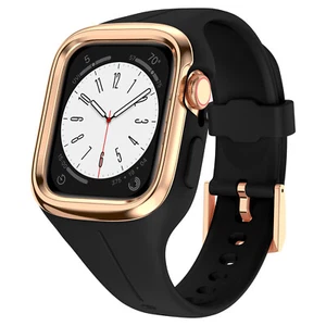 Funda deportiva de silicona bisel de metal para Apple Watch 8 SE 7 6 5 4 40/41 mm - Mujer - Imagen 1 de 14