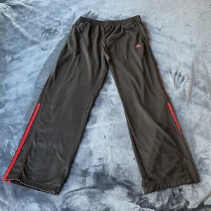 Adidas Pantaloni Uomo Nero Rosso Righe Jogger Track Large - Foto 1 di 15