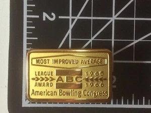 Vtg Brass Belt Buckle 1965 - 1966 ABC Bowling League Award Sport Collectibles - Picture 1 of 11