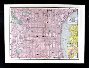 1895 McNally Map - Philadelphia - Pennsylvania Franklin Square Independence Hall - Picture 1 of 1