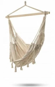 Hängesessel Hängestuhl Hängeschaukel Hängekorb Hängematte mit 2 Kissen Sitz - Bild 1 von 4