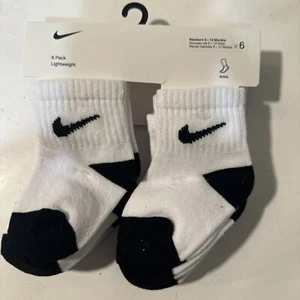 Nike Socken Neugeborene 6er Pack 6-12 Monate | Knöchel | weiß & schwarz - Bild 1 von 2