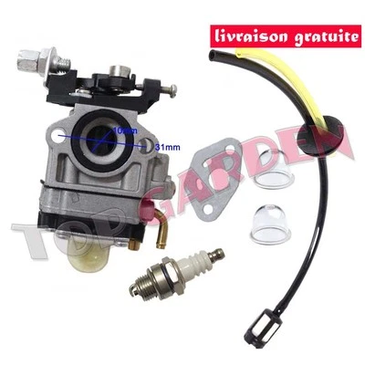 UNBRAND Carburateur Bougie d'allumage pour Moteur 2tps debroussailleuse taille haie 10mm