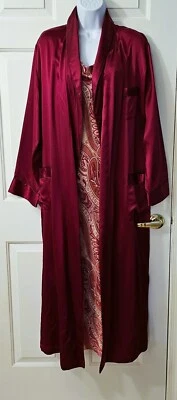 Nuevo sin etiquetas Juego de camisón y bata Target para mujer largo 100 % seda rojo cachemira pequeño Foto 1 de 4