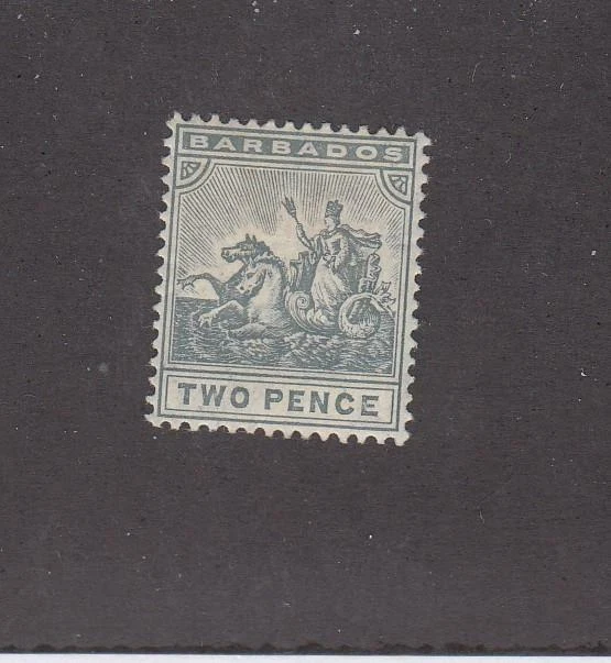 BARBADOS (MK6318) # 95  VF-MH  2p 1909 BADGE OF COLONY / GRAY CAT VALUE $11 - Изображение 1 из 1