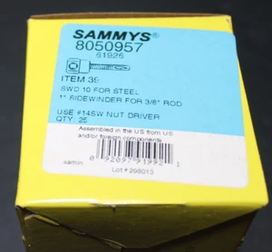 Sammys 8050957 3/8" Sidewinder Thrd Rod Anker, 1/4"x1" Schraubenlänge, 25 Stück - Bild 1 von 5