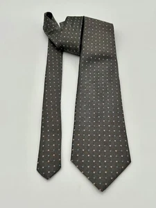 CRAVATTA DA UOMO BROOKS BROTHERS SETA NUOVA CON ETICHETTE. A pois grigio con puntini bianchi e blu solido - Foto 1 di 5