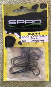 Spro Duo Lock Snap Black 240lb Size 6 SDLSB-6-5 - Picture 1 of 1