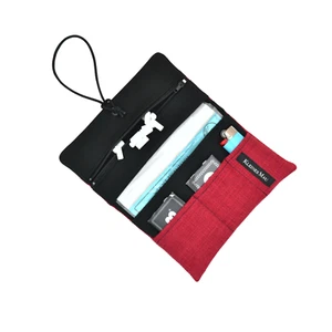 XL Tabakbeutel rotem Stoff "Ladybug" Dreherbeutel Uni Dunkelrot Tabaktasche - Bild 1 von 4