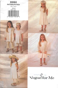 Uncut Vogue Sewing Pattern 8990 Children's Jacket Dress Tunic Shorts Size: 2-3-4 - Picture 1 of 2