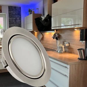 Superflache LED Möbel Einbauspots Milena 12V 3W mit Zuleitung 1.8m - ohne Trafo - Bild 1 von 15