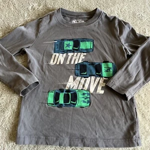 Camisa Osh Kosh Niños Gris Azul Verde Coches de Carreras Mangas Largas 3T - Imagen 1 de 6
