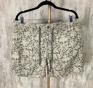Lauren Ralph Lauren Gr. 10 hellbraun grün Blumenmuster Baumwolle Shorts Chino Kordelzug gebraucht, in einwandfreiem Zustand - Bild 1 von 6