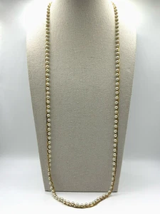 Vintage Napier simulierte Perle geflochten Serpentin goldfarbene Kette Halskette 30 Zoll - Bild 1 von 18