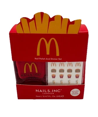 2024 McDonald's French Fries - Nails Inc London esmalte de uñas con 80 pegatinas - Nuevo Foto 1 de 4